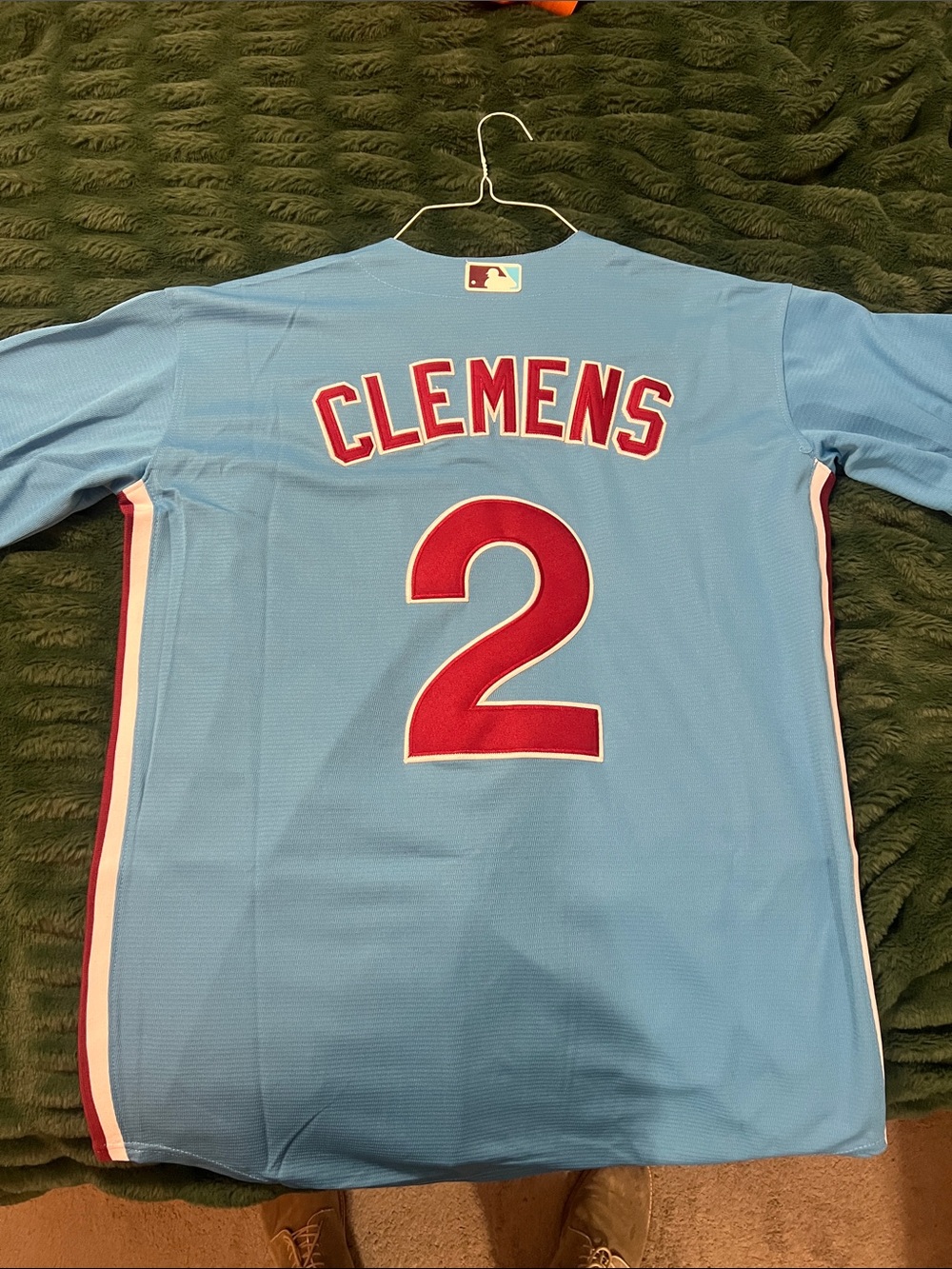 Nike Light Blue Kody Clemens #2 Baseball Jersey with Red Trim